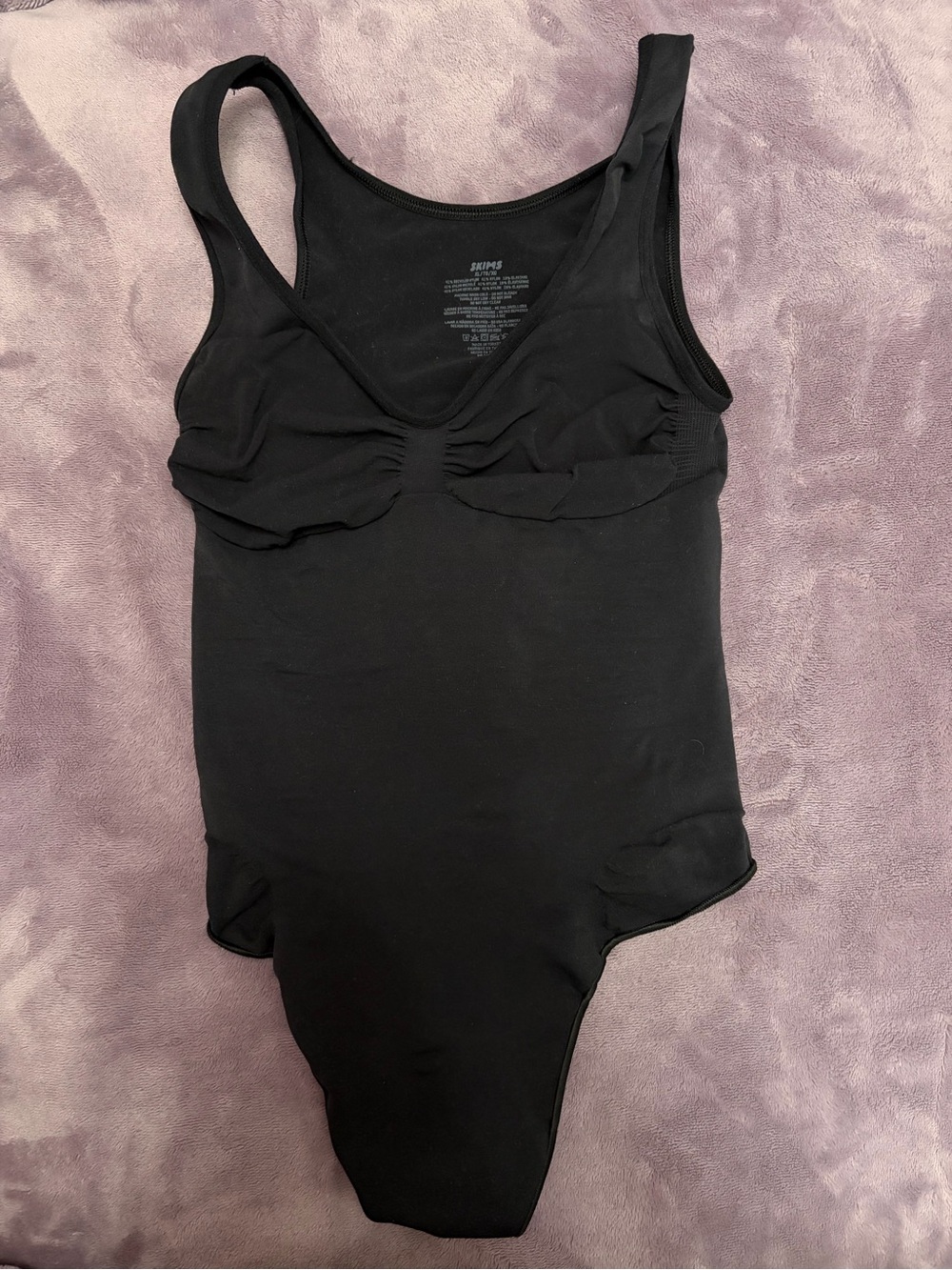 Never Worn - Skims Black Shapewear Thong Bodysuit - Size: XL